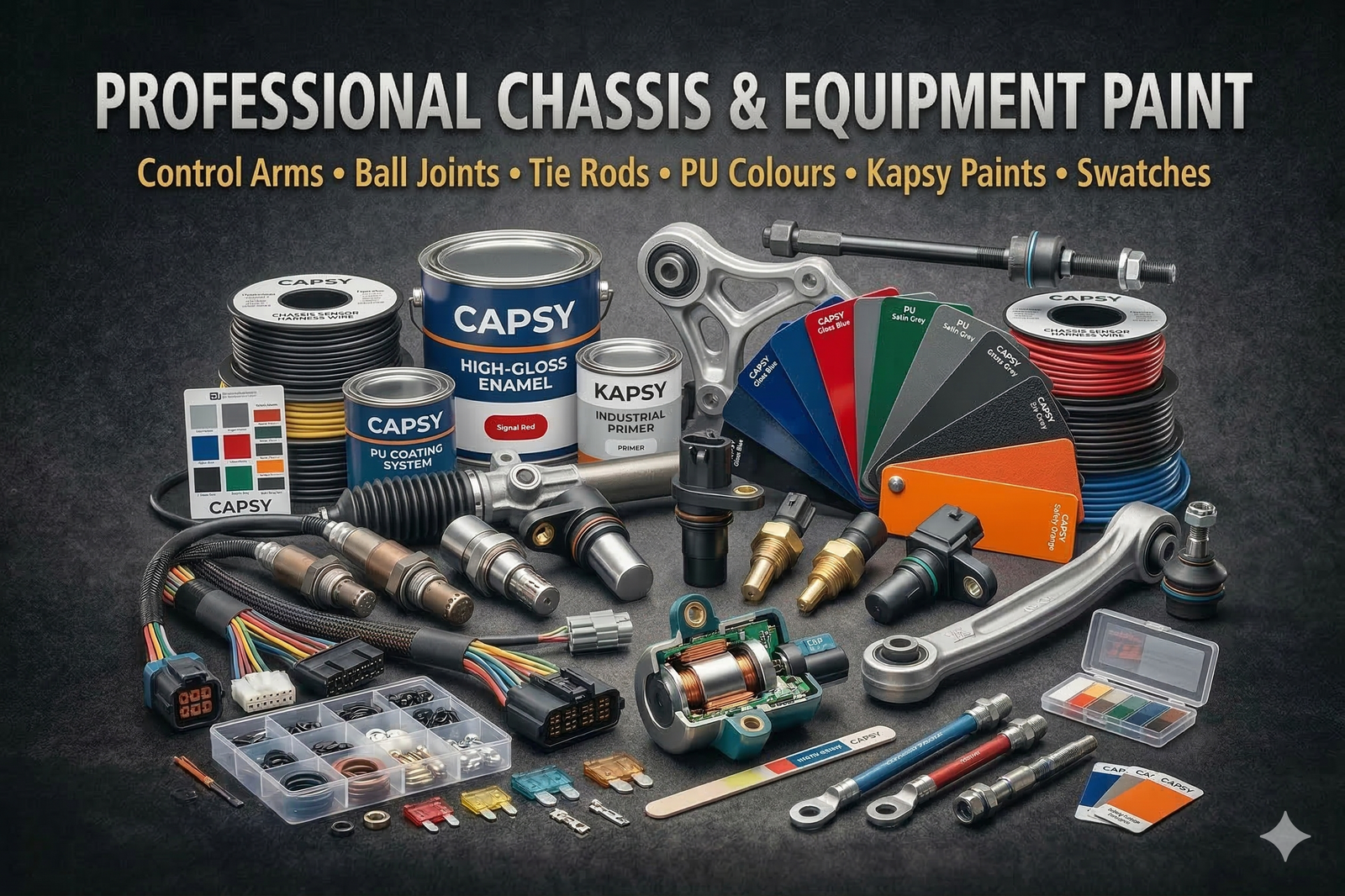 Chassis spares, Equipement paiting colour ( Like PU colours & kapsy colours)